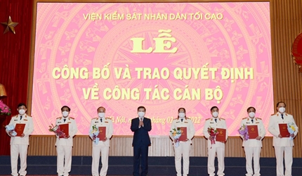 Lễ công bố, trao các quyết định của Viện trưởng VKSND tối cao về công...